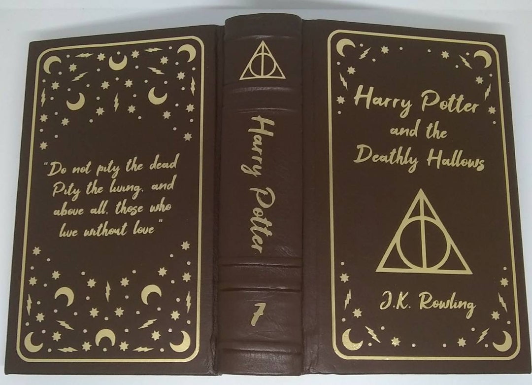 Leatherbound Harry Potter With Rounded Spines Brown and Gold - Etsy