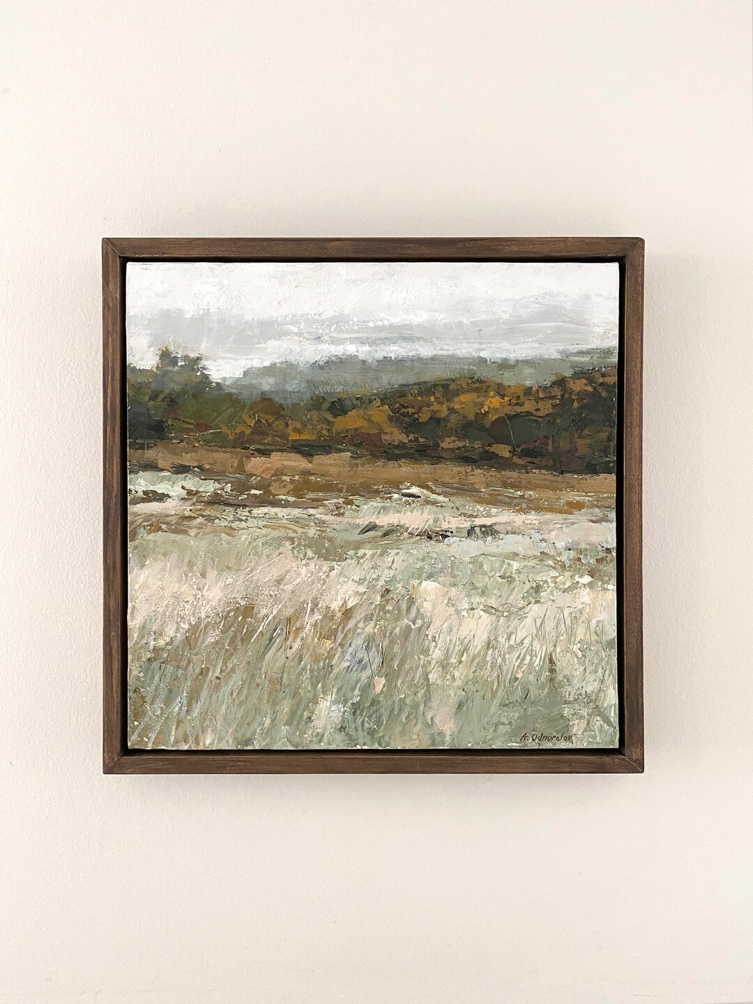 Original Framed Acrylic 14x14 Autumn Fall Impressionist Landscape ...