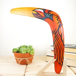 Boomerang "Angry Bird". Returning wooden boomerang. Large 19 inch boomerang. Wooden gift for him or her
