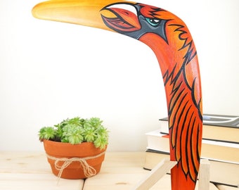 Boomerang "Angry Bird". Returning wooden boomerang. Large 19 inch boomerang. Wooden gift for him or her