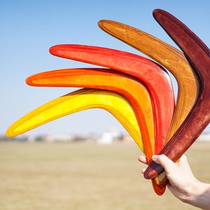 Boomerangs in Various Colors, Handmade returning boomerangs made of wood, Outdoor play, Sports & Outdoor Recreation image 1
