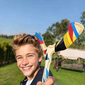 Returning Wooden Boomerang: &quot;Hurricane&quot; - Outdoor Flying Toy for All Ages, Back to School Gifts