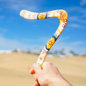 Wooden toy - Returning boomerang &quot;Sunny&quot;, Outdoor game, lawn games, Outdoor Toy, Flying Toy, for Older Kids and Adults