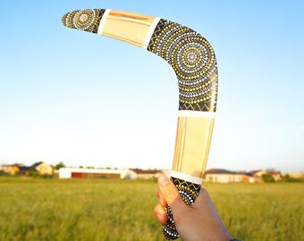 Wooden Returning Boomerang, Personalized Birch (18 Inch, Laser Engraved)