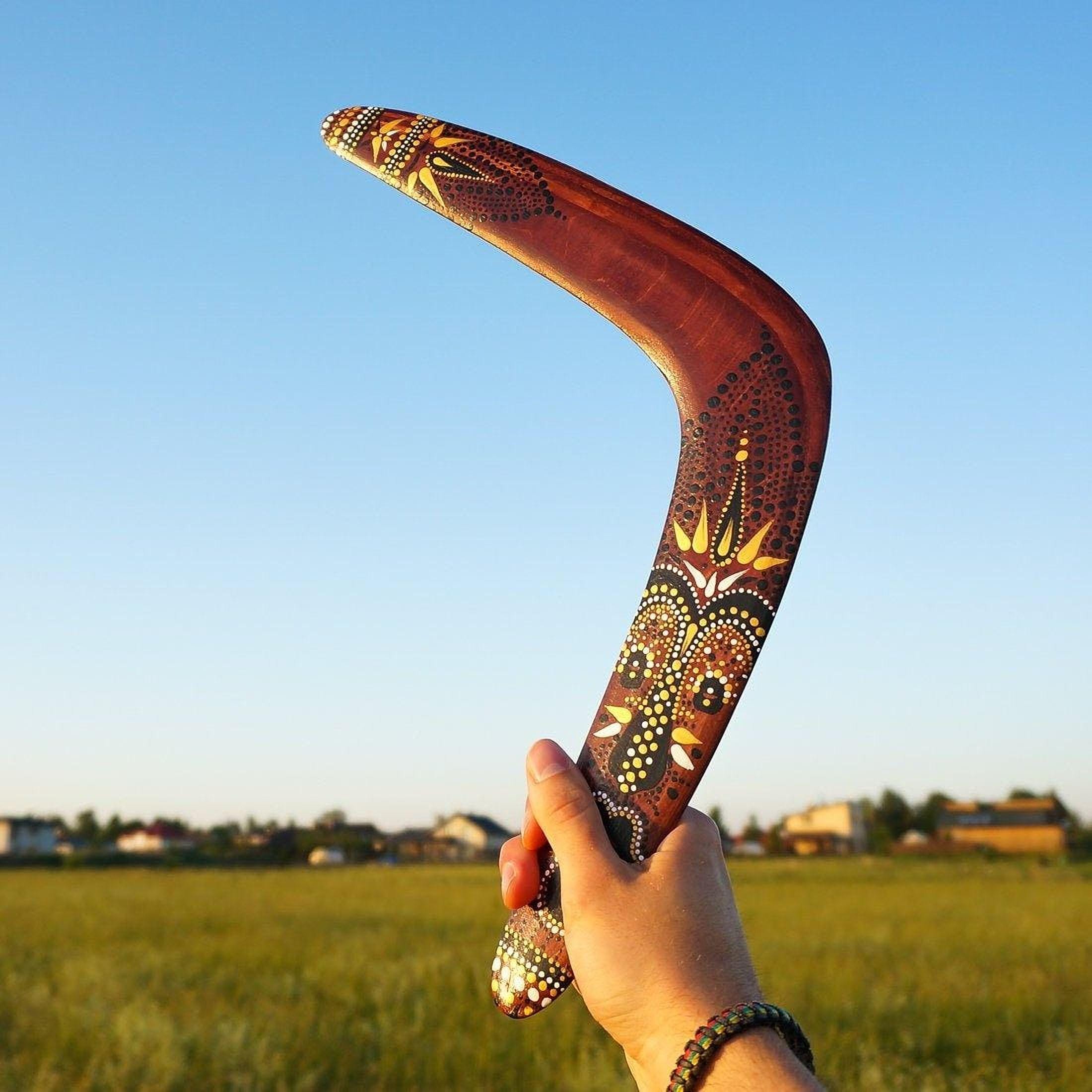 Indigenous Aboriginal Style Hand Painted Birch Wood Returning