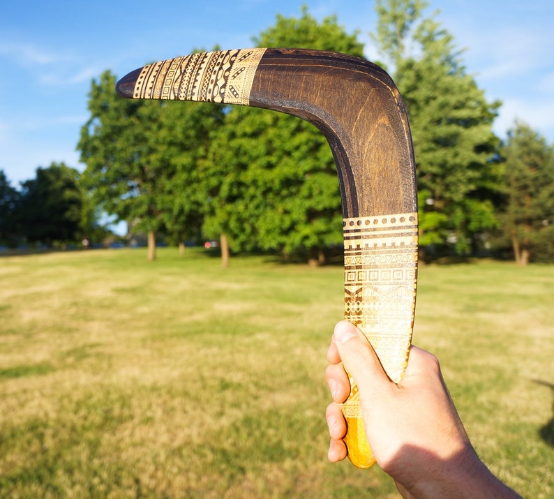 Wooden gifts Personalized Boomerang Aztec, Personalized wooden gifts, Wooden gifts for men, Flying toy, Wooden Men gift image 8