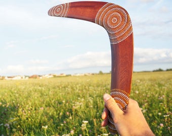 Boomerang "Rising Sun", Returning throwing stick, Flight-Tested Wooden Boomerangs