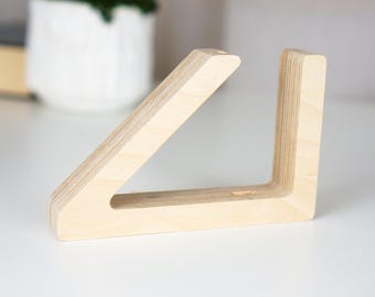 Wooden Boomerang Stand | Universal Display Holder | Personalized Desk Accessory | Birch Plywood | Fits 6-20" Wingspan Boomerang
