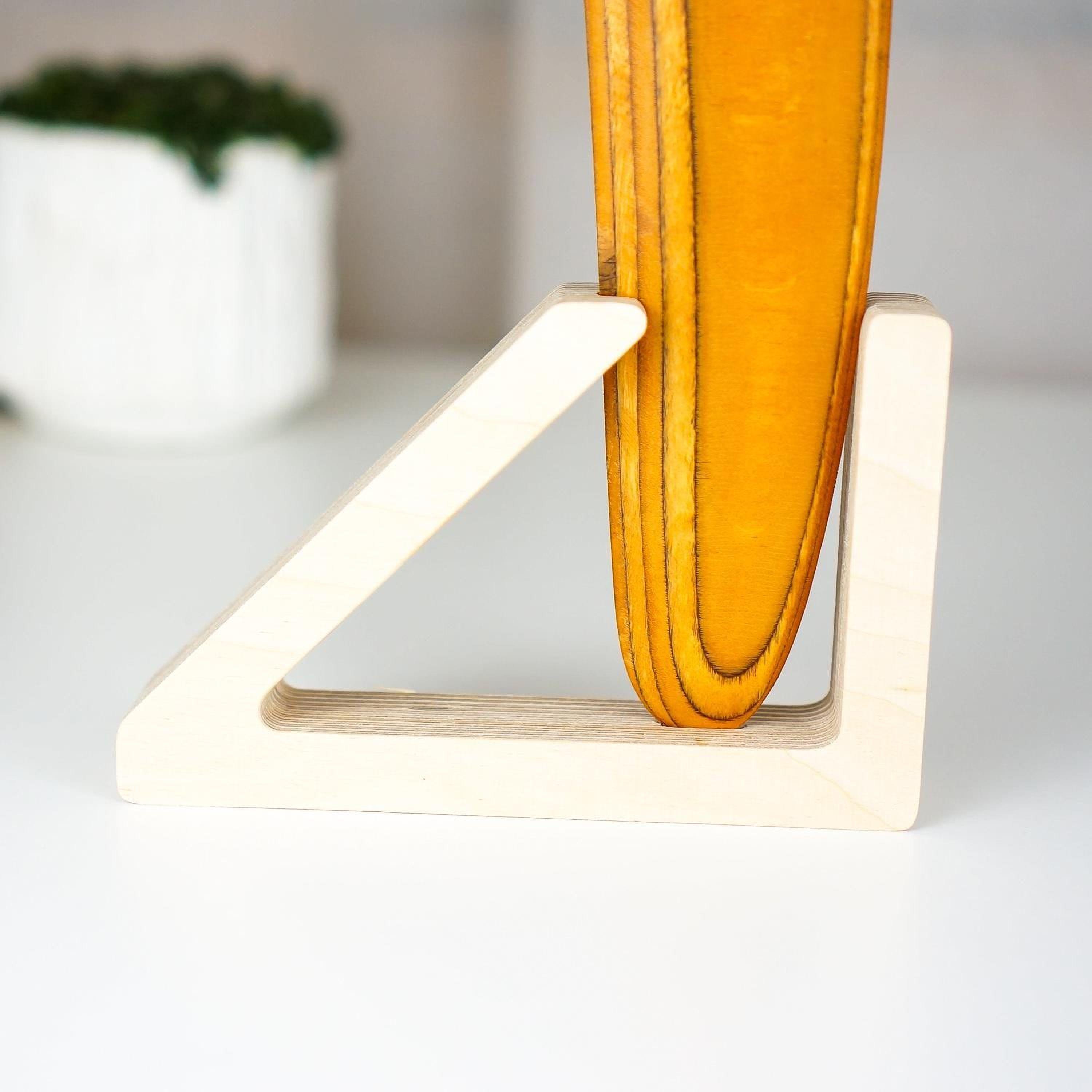 Birch Wood Boomerang Display Stand, Desk Holder for 6 to 20 Inch