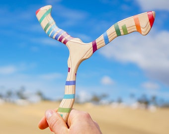 Boomerang « Spinner » | Fabriqué à la main | Le retour du boomerang | En bois | Jeux de plein air | Cadeau d'anniversaire en bois | Léger, fin et facile à jeter