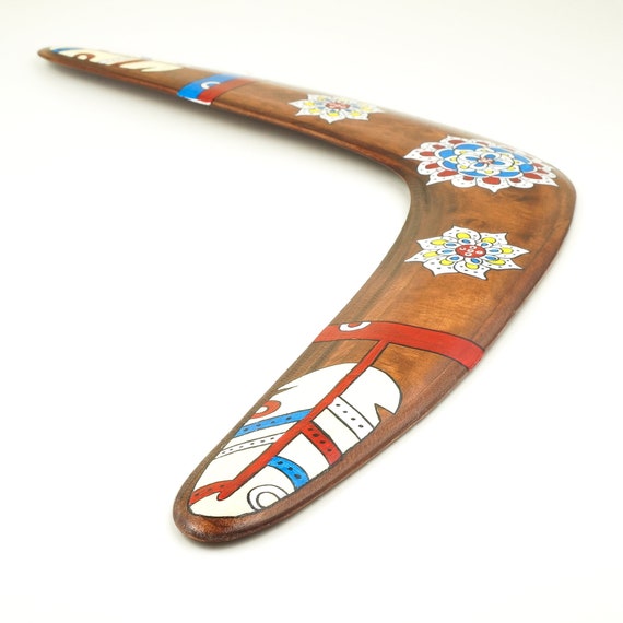 Boomerang lucky Feather Wooden Boomerang Etsy