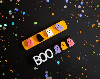 Halloween  Hair Clips | Boo | Ghost | Acrylic | Hair bow | Alligator clip | Hair Accessory