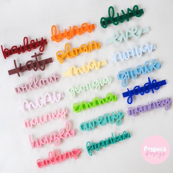 Personalized Name Hair Clips | Acrylic | Hair bow | Alligator clip | Hair Accessory