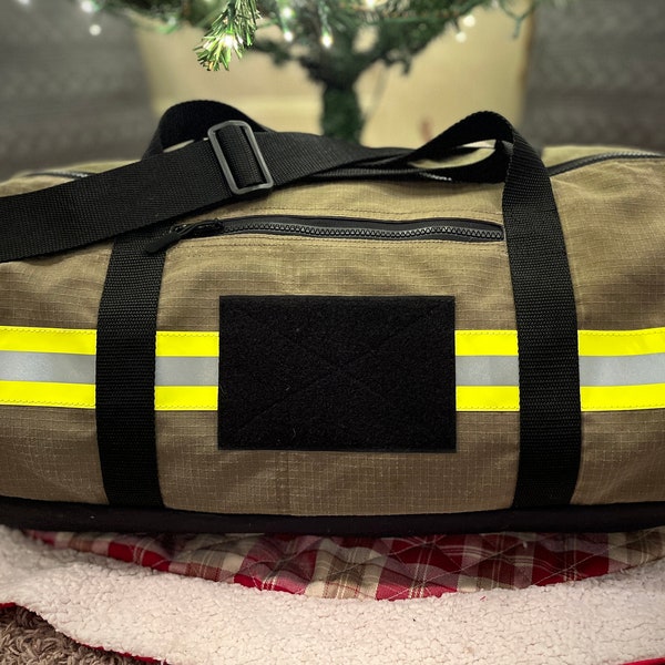 Firefighter Turnout Gear Duffel Bag Reclaimed / Recycled Fire Bunker Gear