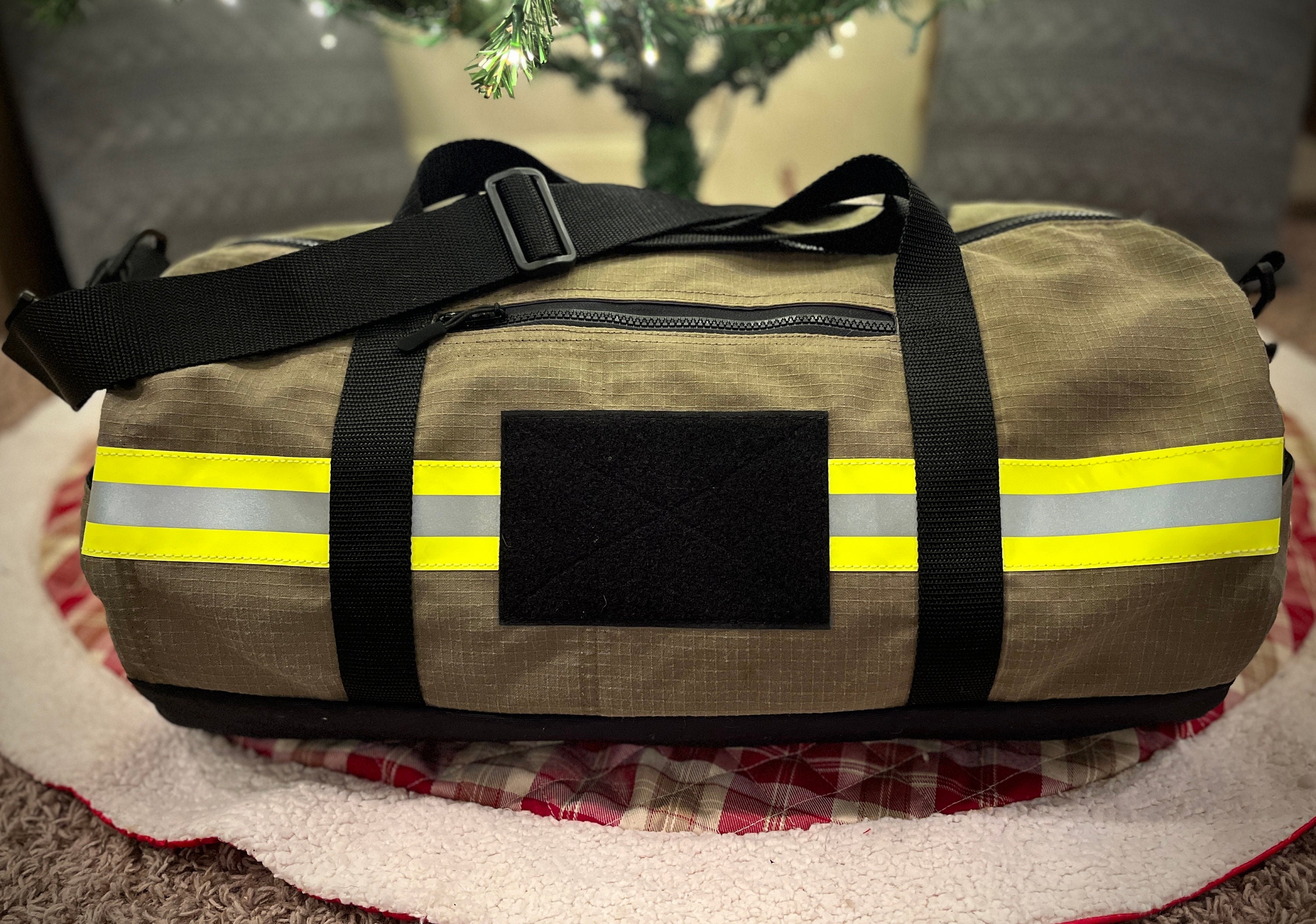 Firefighter Turnout Gear Duffel Bag Reclaimed / Recycled Fire Bunker Gear 