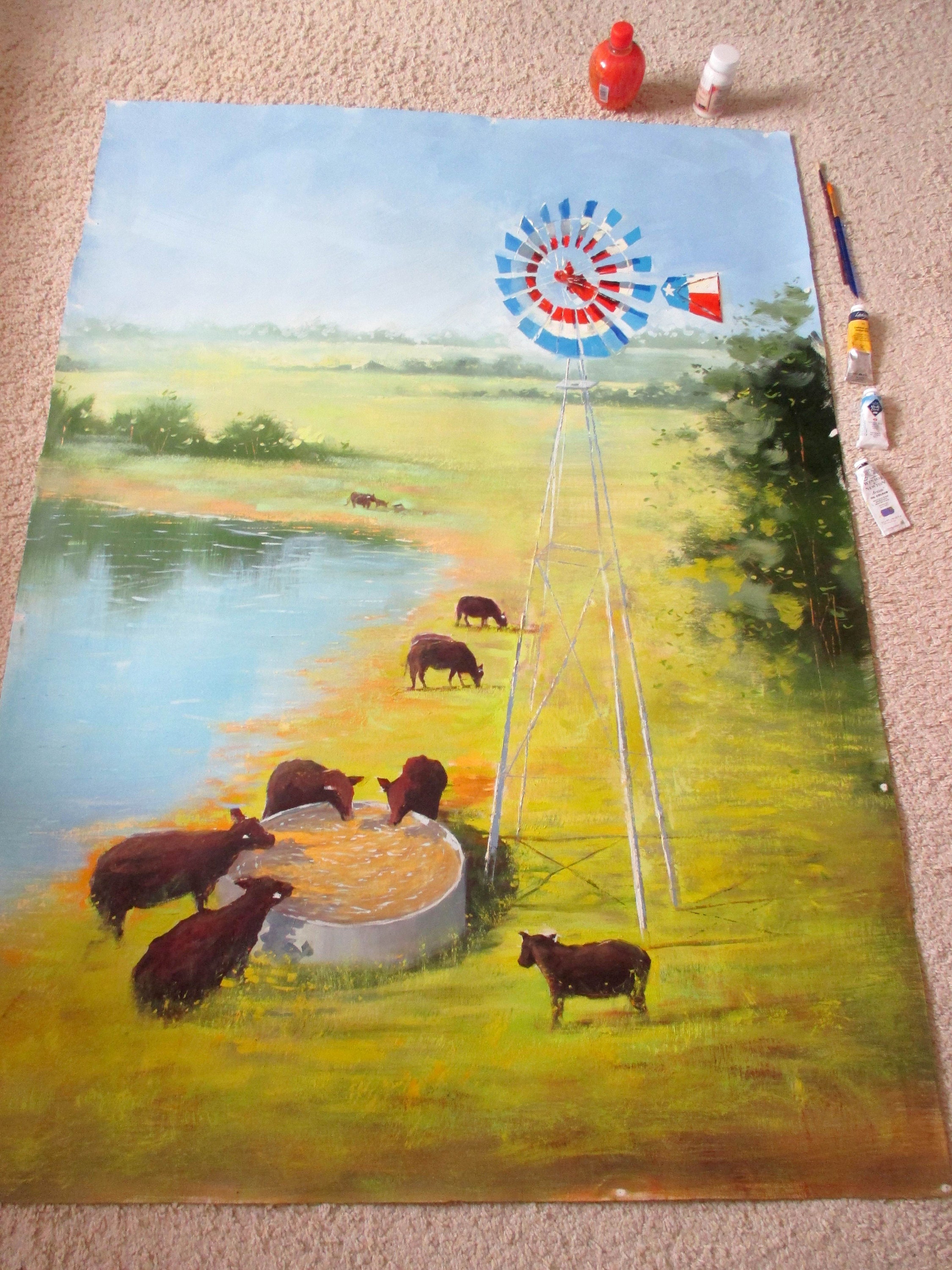 Texas Wall Art ORIGINAL OIL PAINTING on Canvas Large Texas Etsy