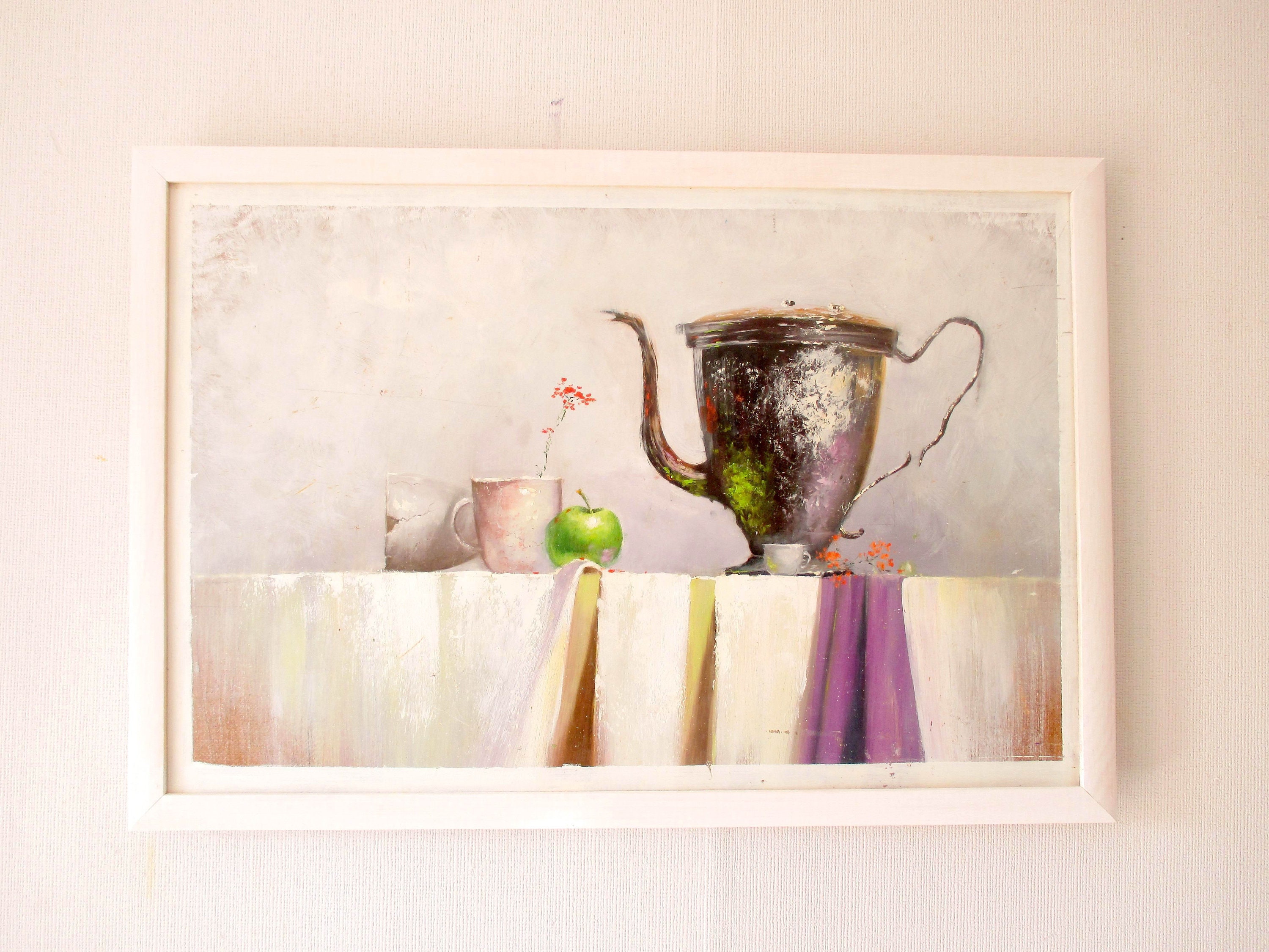 Kitchen Wall Art ORIGINAL OIL PAINTING 24x16'' Still | Etsy