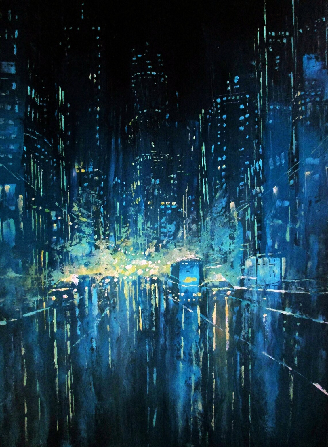 Tron Style Cyberpunk Painting ORIGINAL Oil Painting on Canvas Etsy