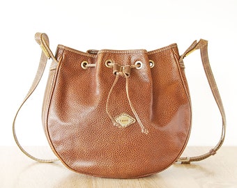 Brown Leather Vintage Bag, I Santi Women Pouch