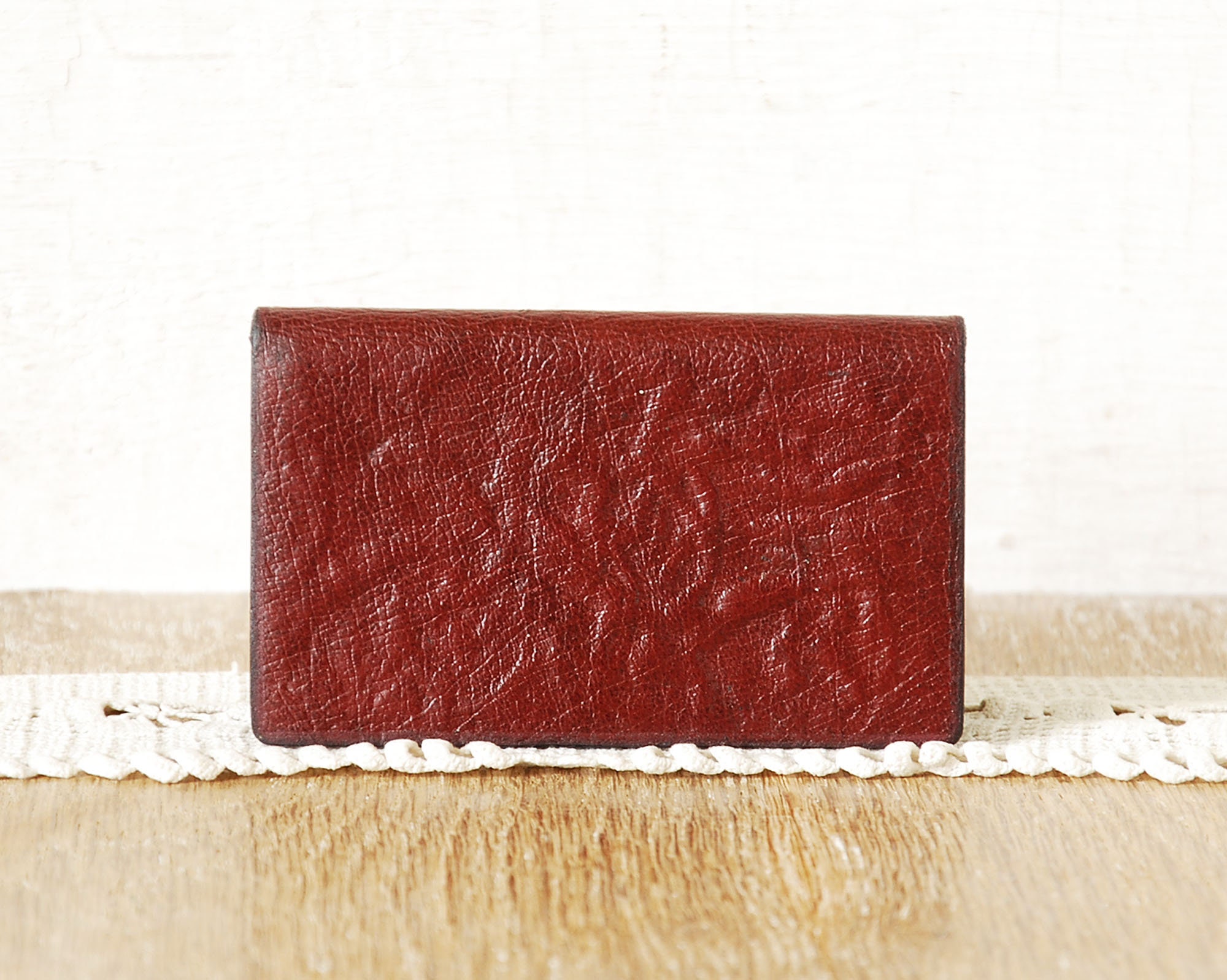 Vintage Business Card Holder Handmade Leather Cards Case Etsy UK