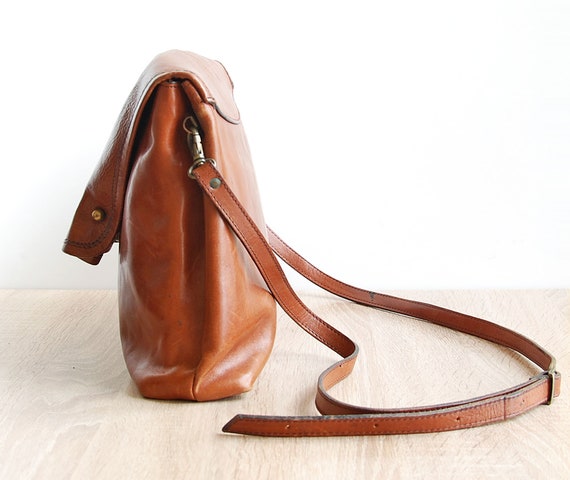 Retro Large Women's Shoulder Bag, Vintage Brown L… - image 2