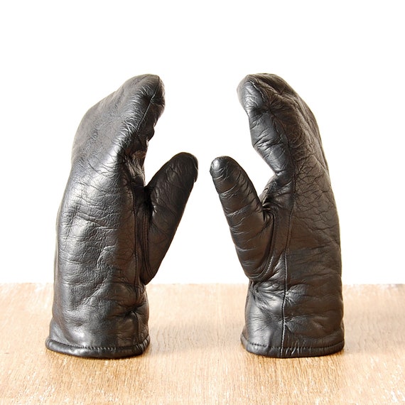 Vintage Antonio Murolo Black Leather Gloves, Retr… - image 1