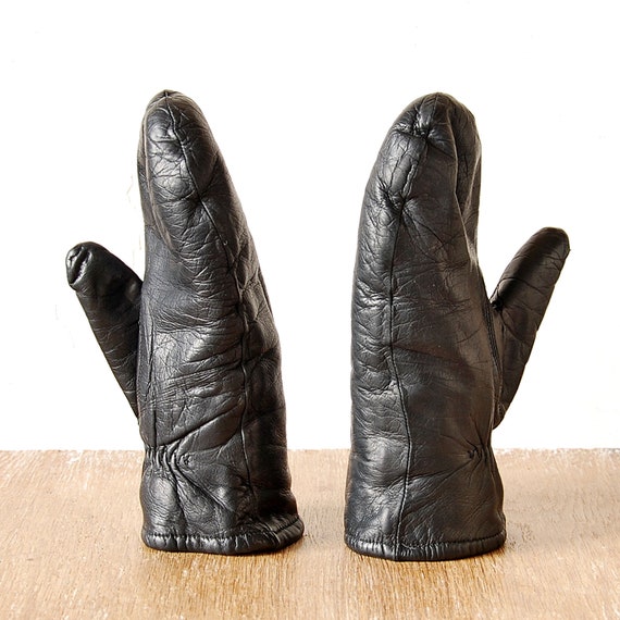 Vintage Antonio Murolo Black Leather Gloves, Retr… - image 4