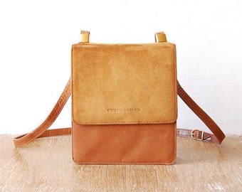 Vintage Peter Kaiser Suede Shoulder Bag, Brown Leather Handbag