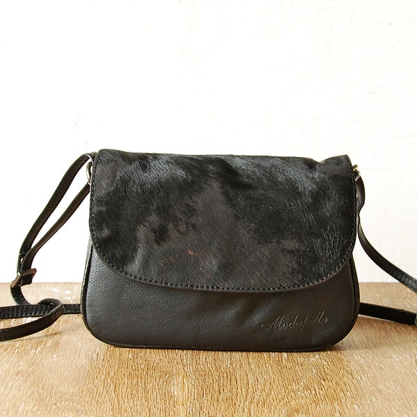 Black Calf Hair Bag Etsy
