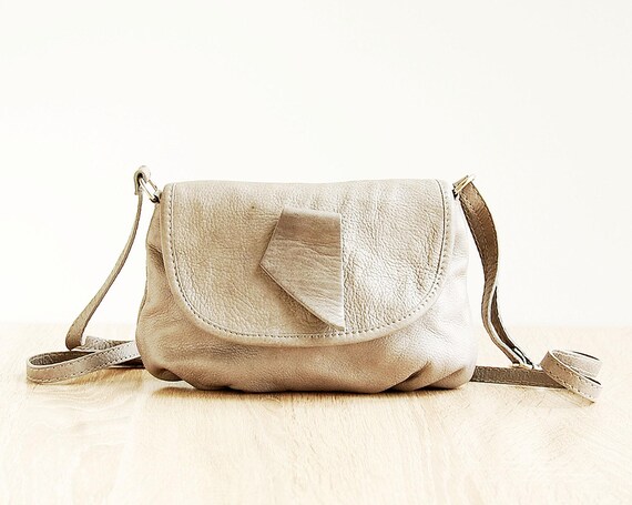 Vintage Small Grey Leather Crossbody Bag Women s Shoulder Purse Etsy Ireland