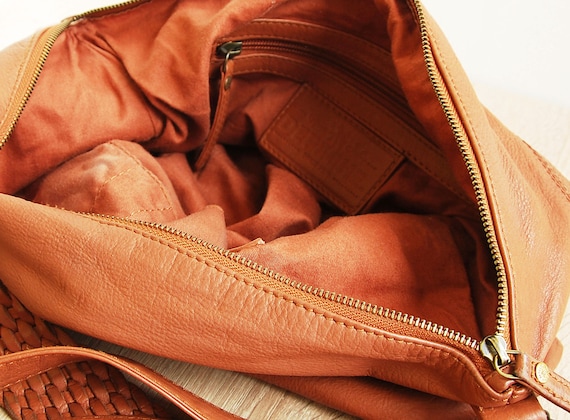 Depeche Shoulder Bag, Vintage Brick Leather Large Bag