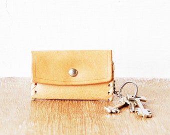 Vintage Handmade Leather Keychain, Key Holder Case