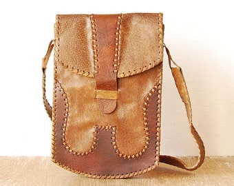 Handmade Shoulder Bag, Vintage Tan Brown Leather Handbag