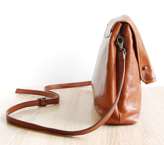 Retro Large Women's Shoulder Bag, Vintage Brown L… - image 4