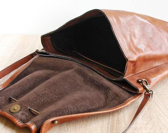 Retro Large Women's Shoulder Bag, Vintage Brown L… - image 6