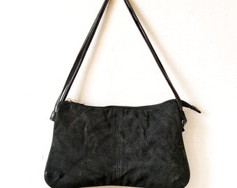 Vintage Black Suede Women Handbag, Shoulder Purse