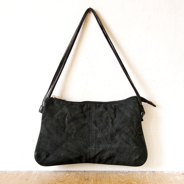 Vintage Black Suede Women's Handbag, Shoulder Purse