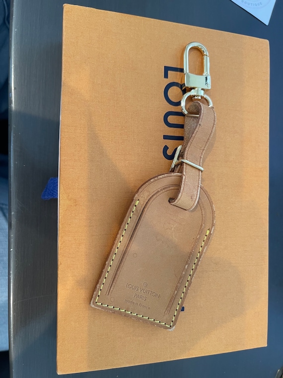 Louis Vuitton Vachetta Leather Luggage ID Tag Name Tag and Box 