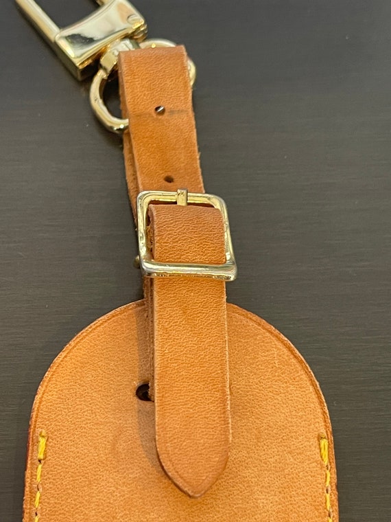 Louis Vuitton vachetta leather luggage ID tag nam… - image 5