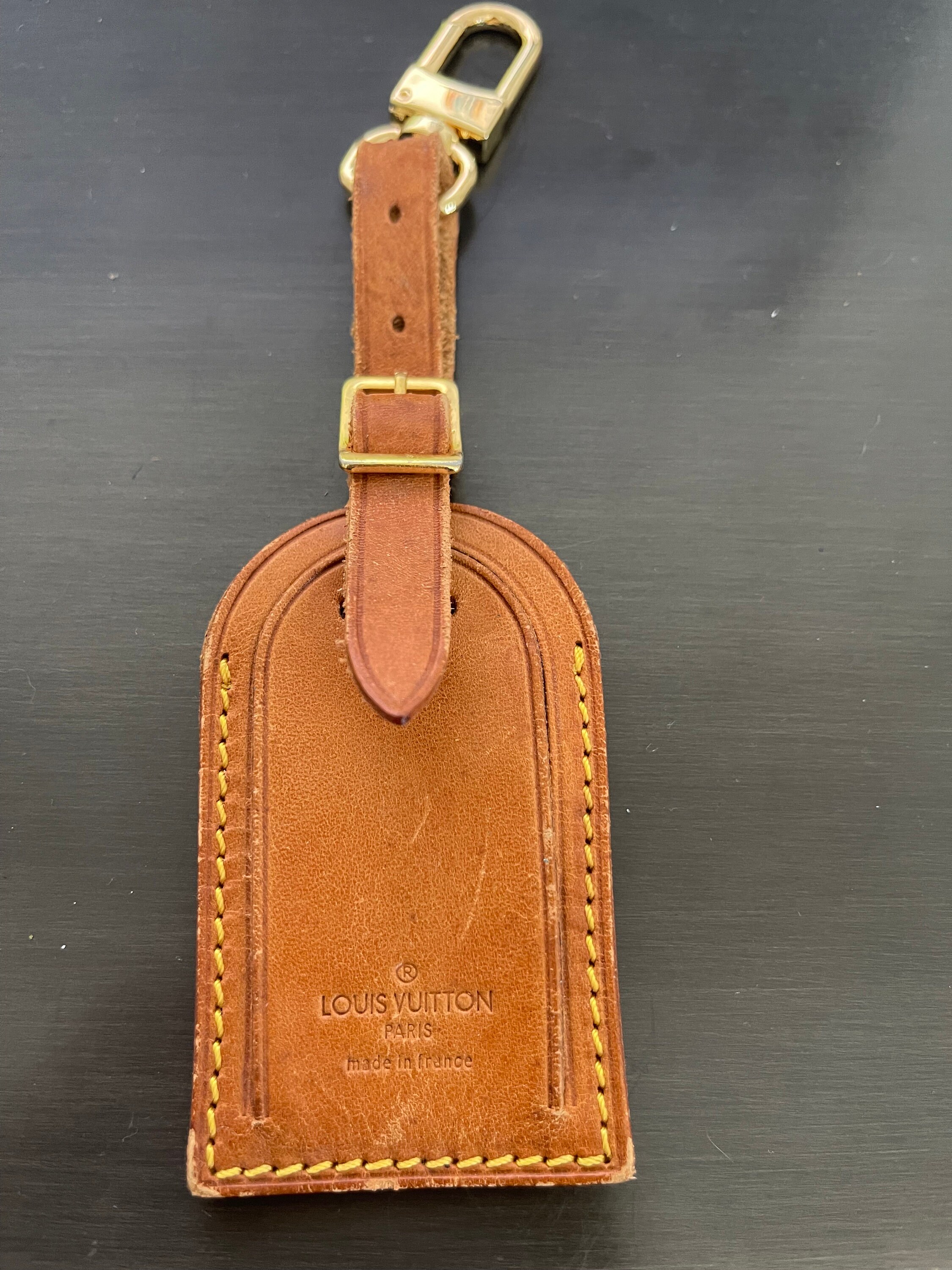Louis Vuitton Vachetta Leather Luggage ID Tag Name Tag 10594 