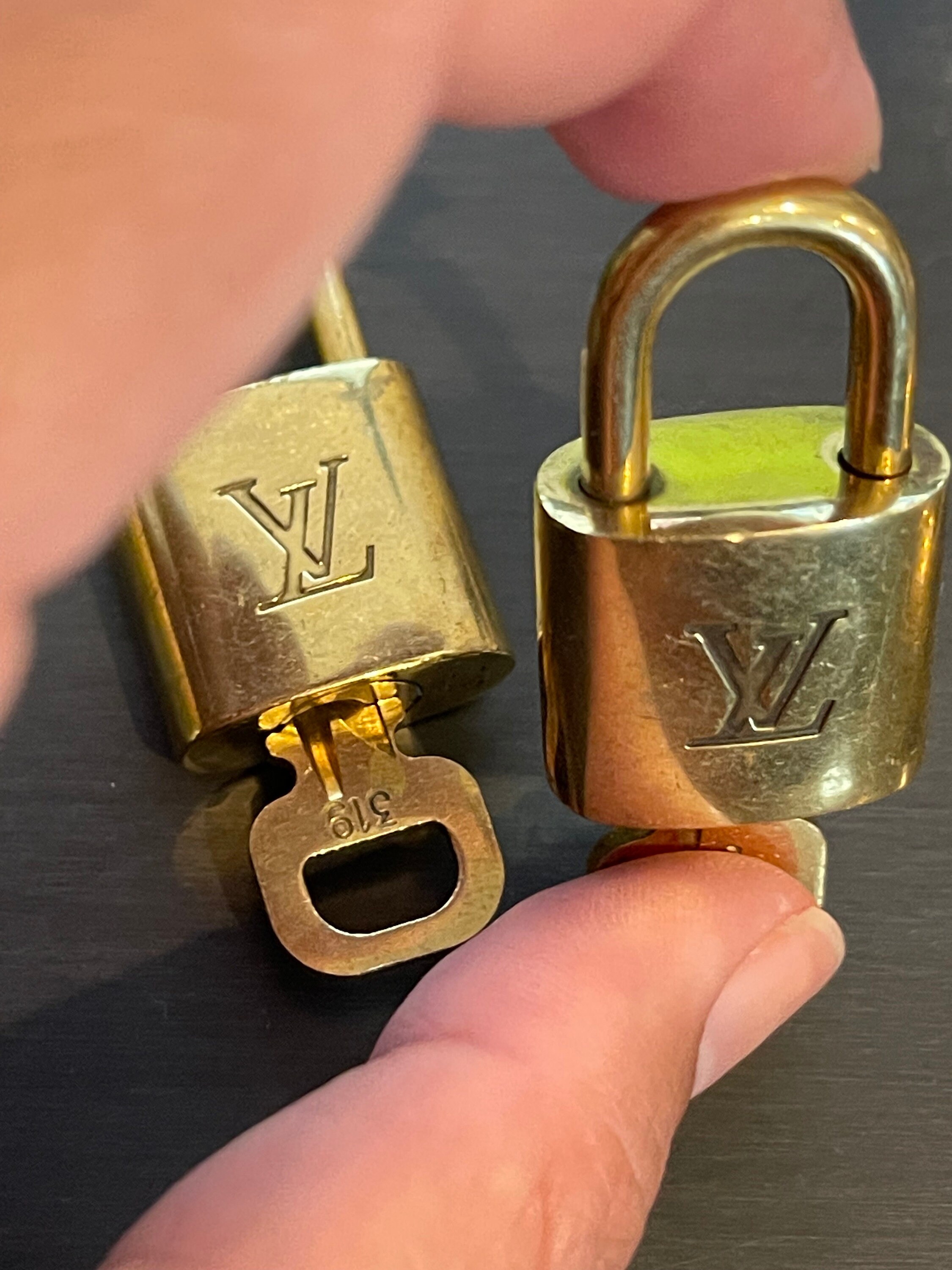 Louis Vuitton Silver Brass Lock and Key Set #323