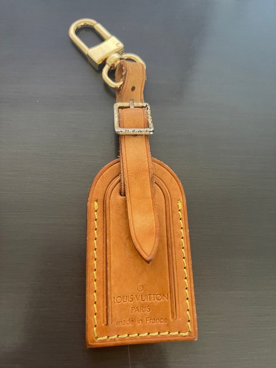 Louis Vuitton vachetta leather luggage ID tag sma… - image 1