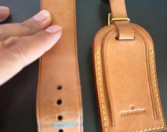 Louis Vuitton bagage-ID-label met naamplaatje en lusgesp #12493
