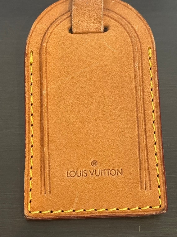 Louis Vuitton vachetta leather luggage ID tag nam… - image 2