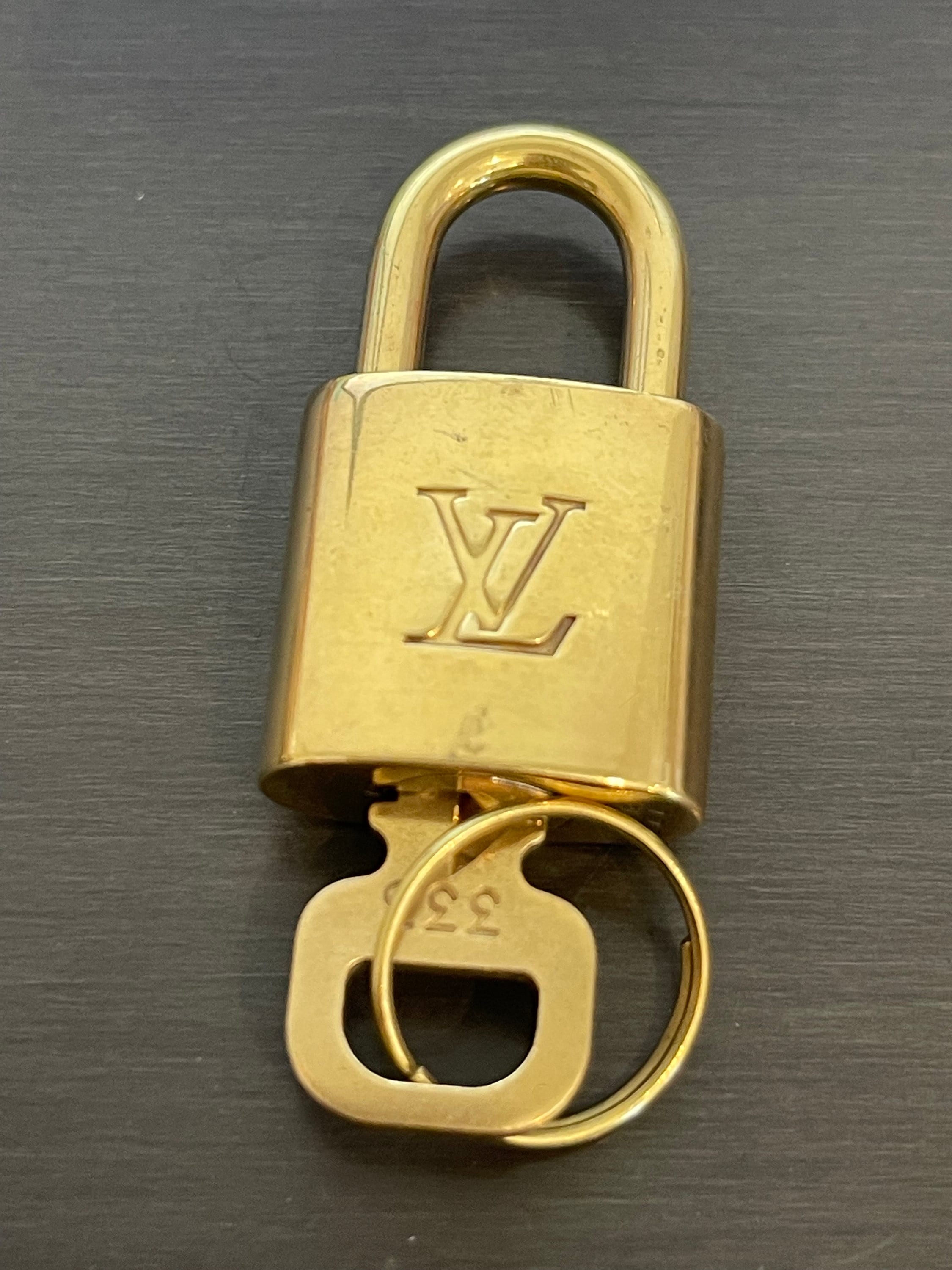 Louis Vuitton Engraved Polished Lock & Key Vintage Repurposed