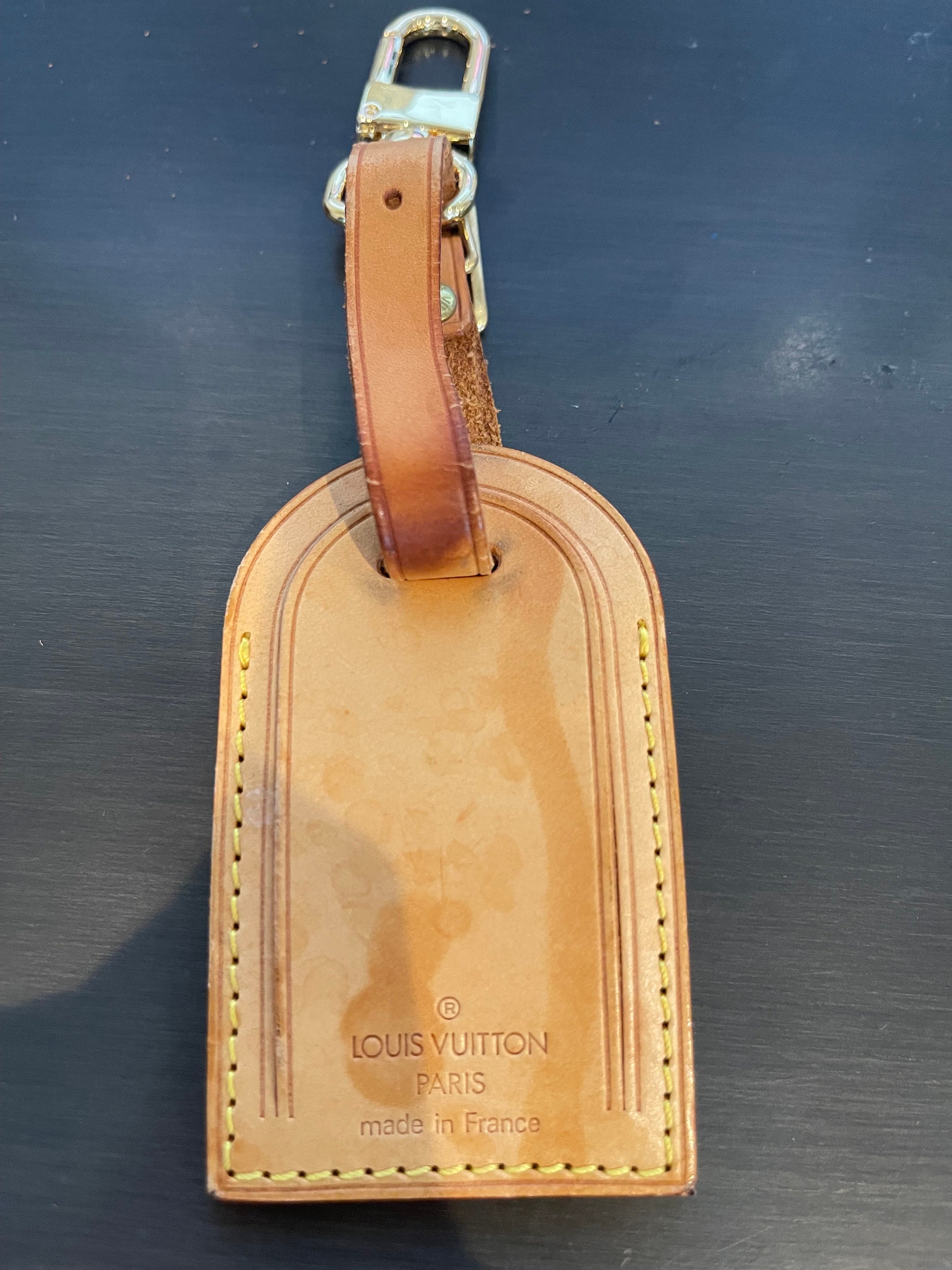 Louis Vuitton Vachetta Leather Luggage ID Tag Name Tag 10617 