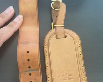 Louis Vuitton Vachetta Leather Luggage ID Tag Name Tag 10615 