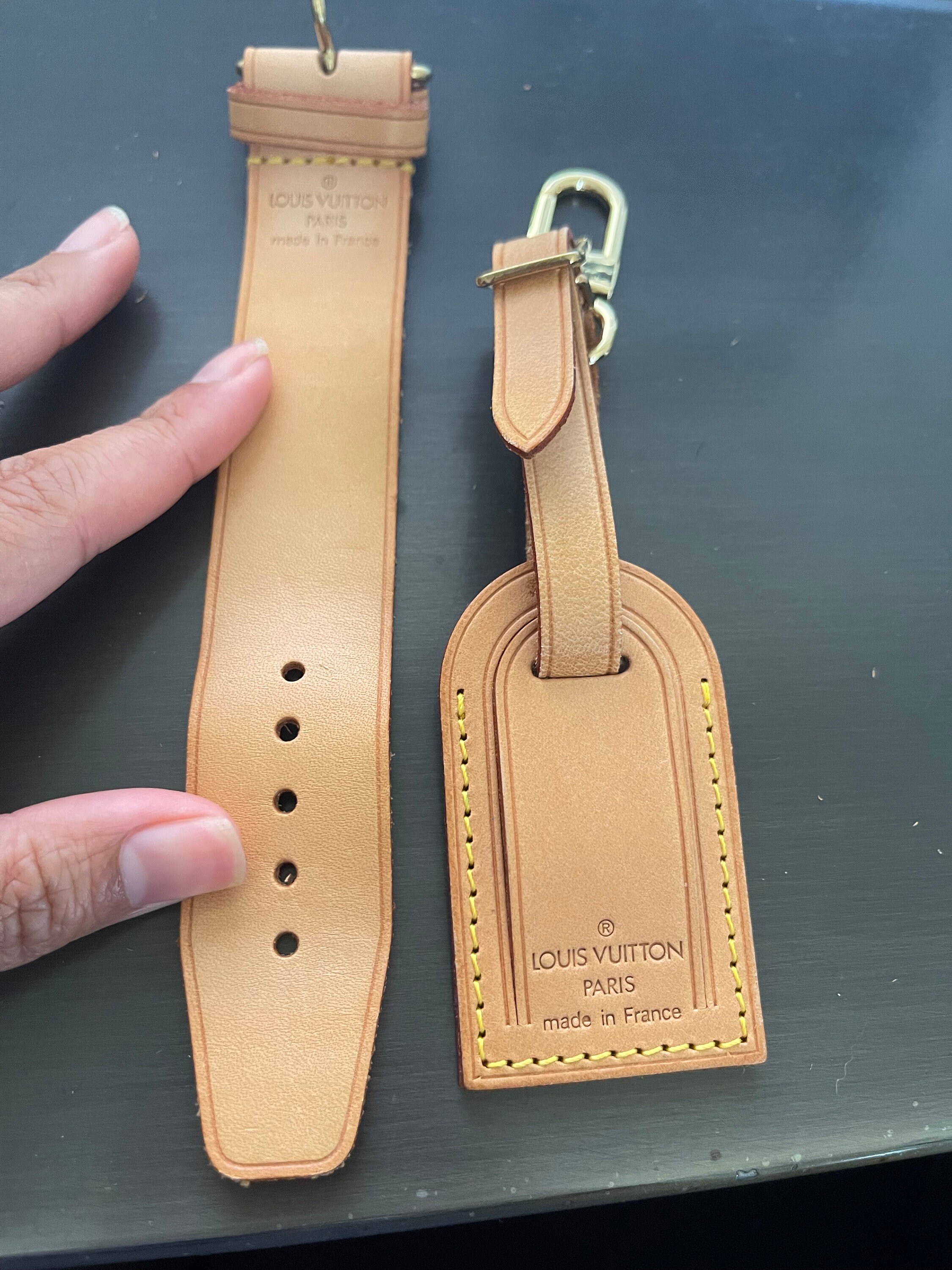 Louis Vuitton, Bags, Authentic Louis Vuitton Vachetta Leather Bag Tags  Set