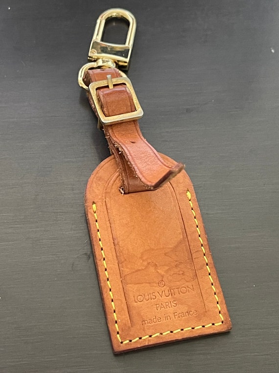 Louis Vuitton vachetta leather luggage ID tag smal