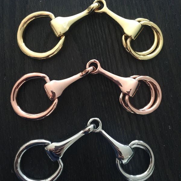 Pinkerly Trio long triple three scarf ring gold and silver and rose gold